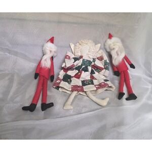 Westwater Enterprises Cloth Dolls Set of 3 Santas & Patchwork‎ Angel Christmas